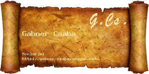 Gabner Csaba névjegykártya